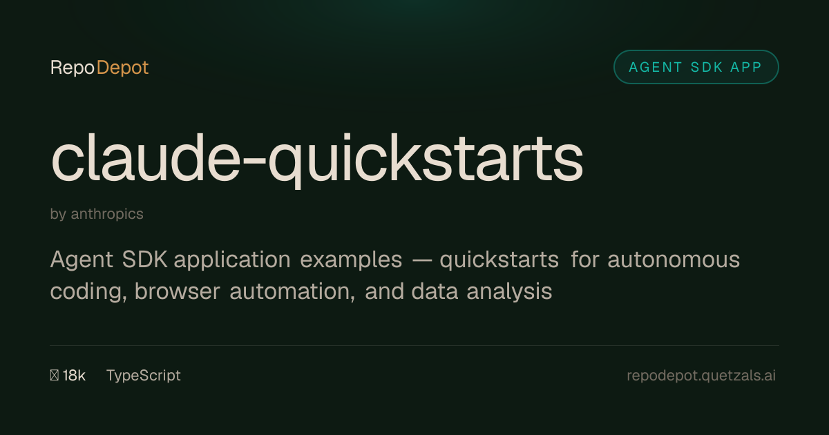anthropics/claude-quickstarts — Agent SDK App — RepoDepot