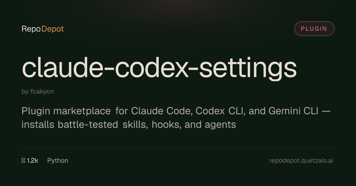 fcakyon/claude-codex-settings — Plugin — RepoDepot
